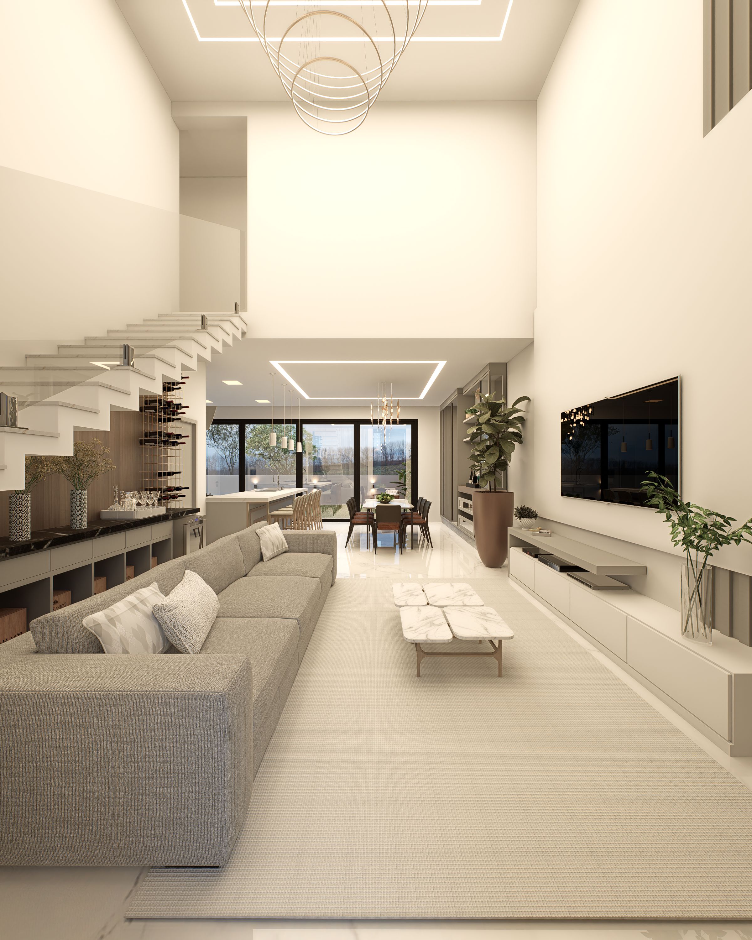 Full home interior living room