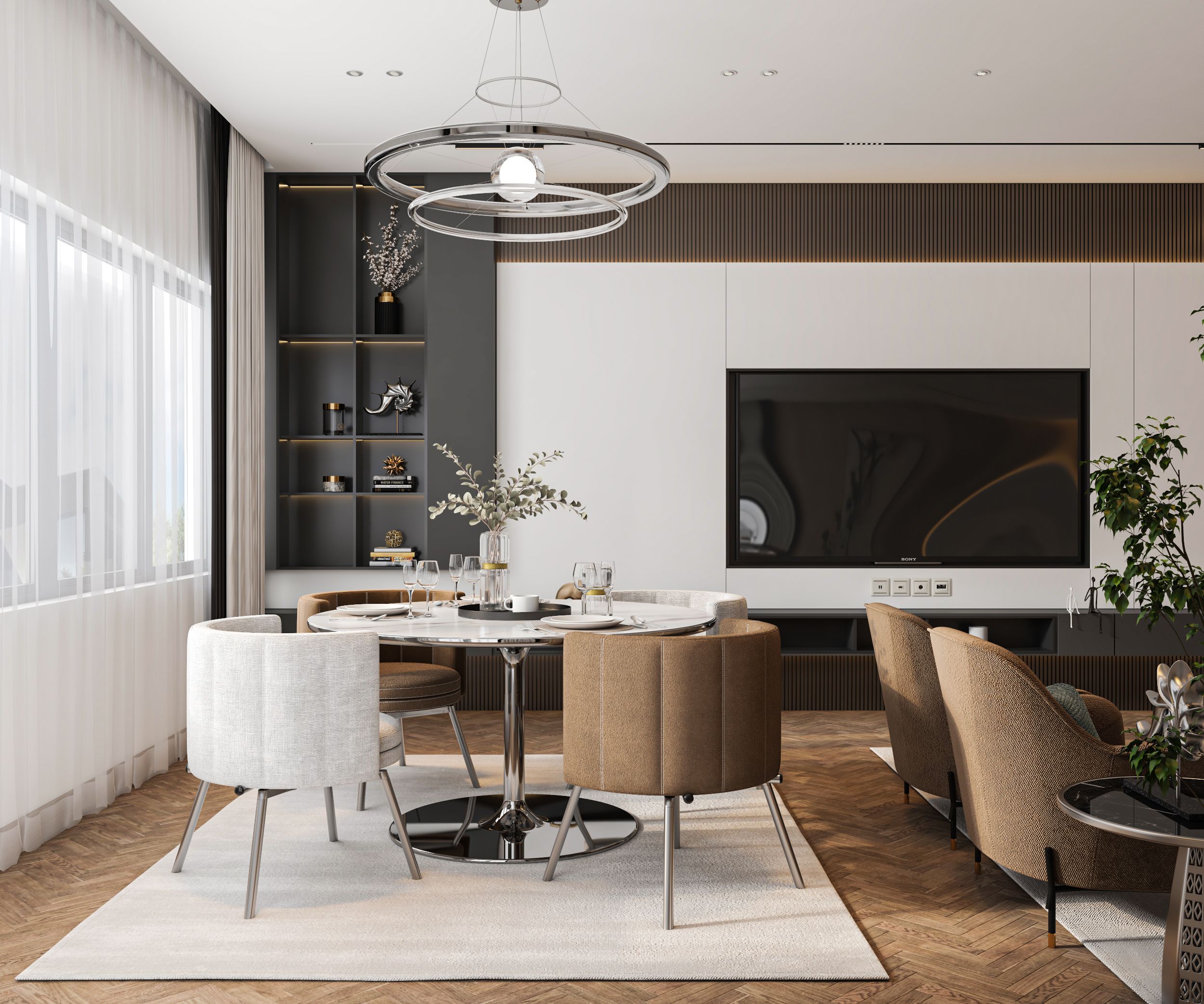 Dining and living space