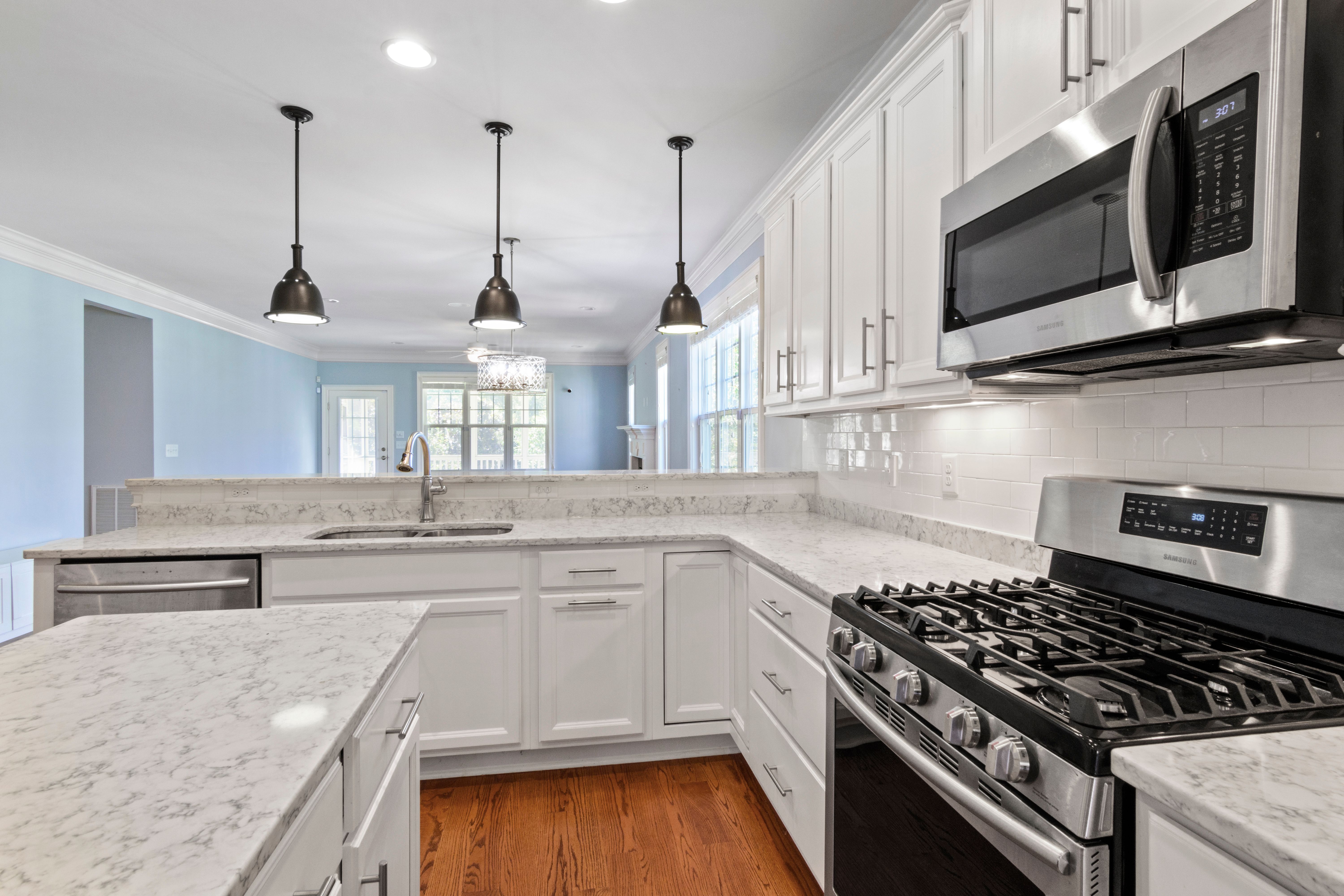 Kitchen counter and cabinets
