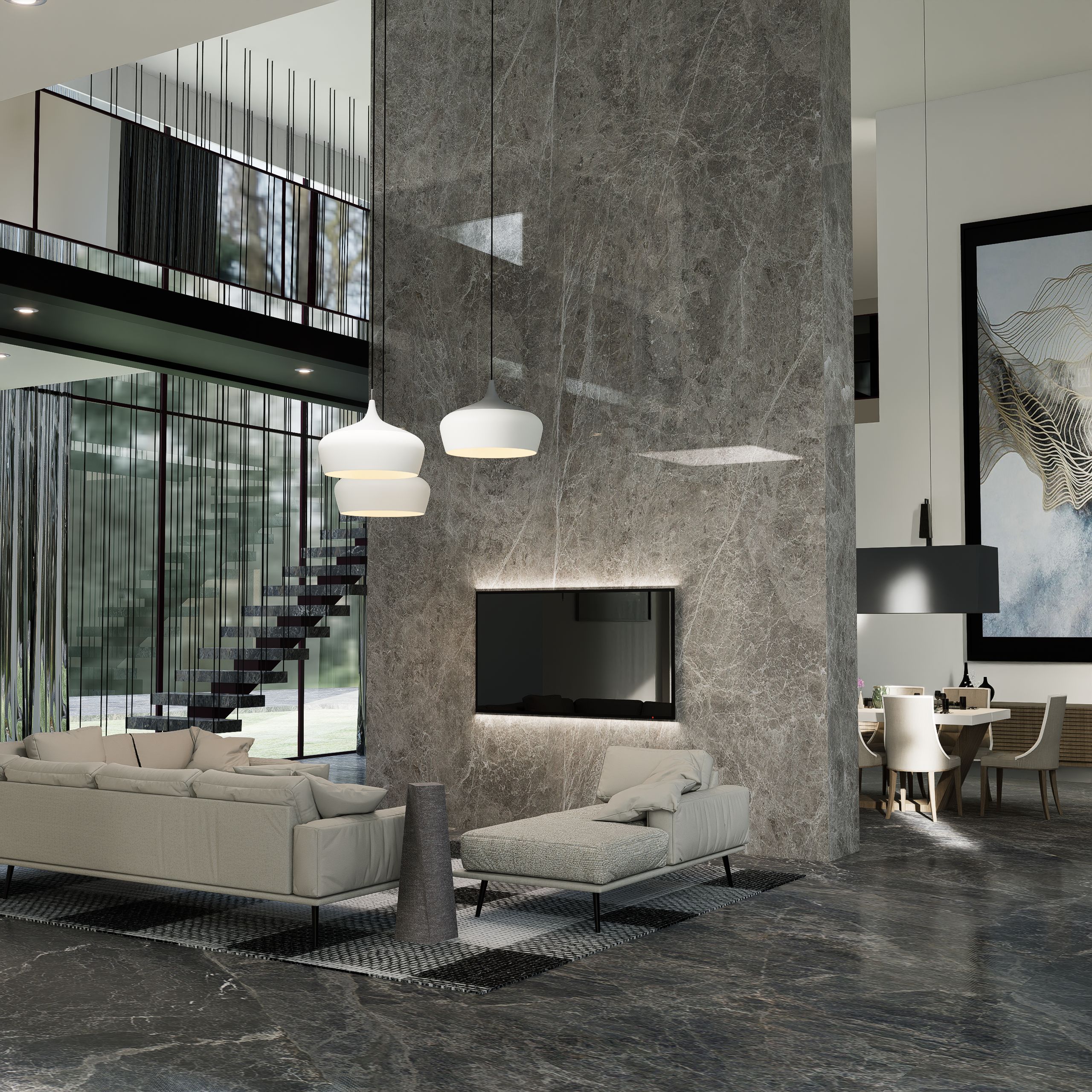 Full home interior living room